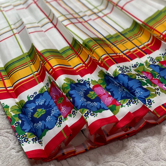 JCrew Pleated midi skirt with floral border - Picture 7 of 8